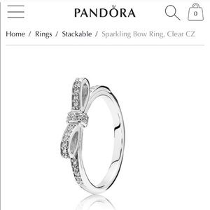 Pandora Sparkling Bow Ring